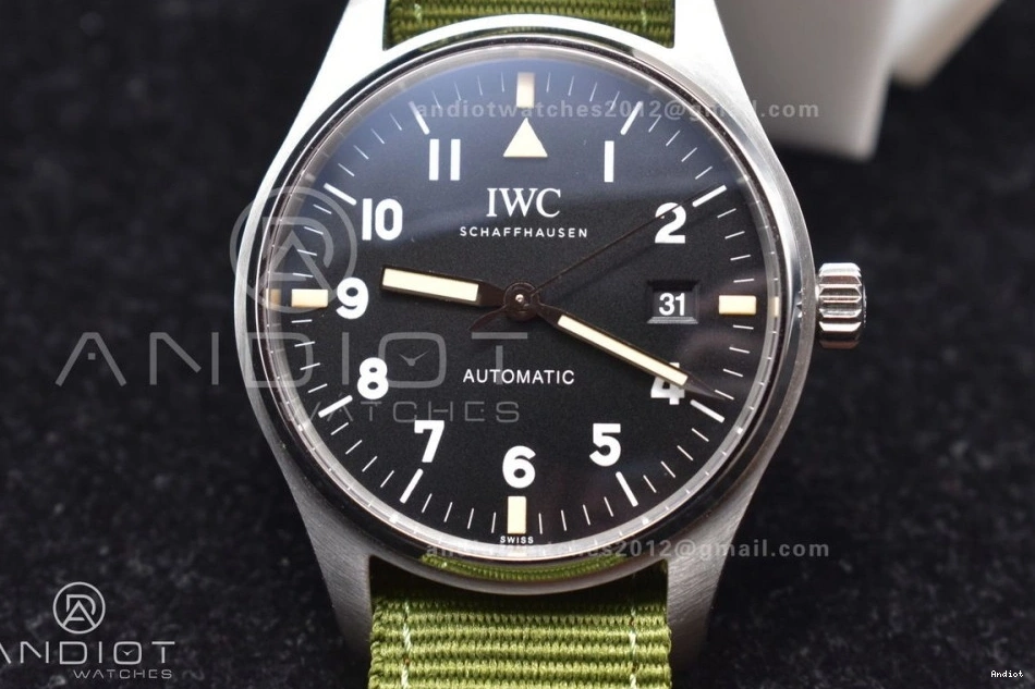 Strap Best IW327007 Green Nylon A35111 XVIII Dial Mark Edition 1:1 TO “TRIBUTE M+F XI” Black on MARK 0506